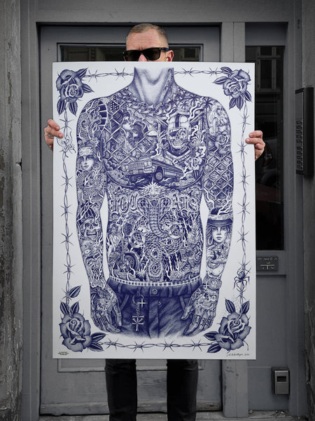 Mikkel Westrup Ballpoint Pen Poster 1 (male front) 70x100cm Blue