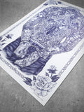 Mikkel Westrup Ballpoint Pen Poster 3 (male back) 70x100cm Blue