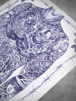 Mikkel Westrup Ballpoint Pen Poster 1 (male front) 70x100cm Blue