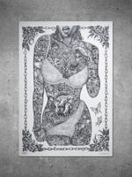 Mikkel Westrup Ballpoint Pen Poster 2 (female front) 70x100cm Charcoal