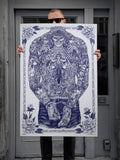 Mikkel Westrup Ballpoint Pen Poster 3 (male back) 70x100cm Blue